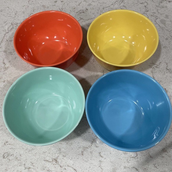 SET 4 BRIGHT MULTI Color Salad Cereal Bowls Melamine Panama Jack Fiesta Bahama - Picture 6 of 12